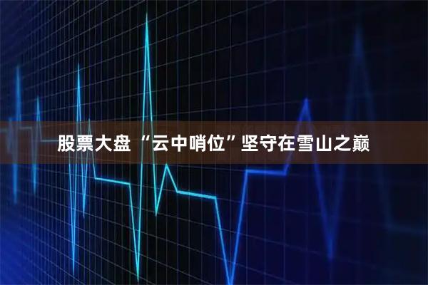股票大盘 “云中哨位”坚守在雪山之巅